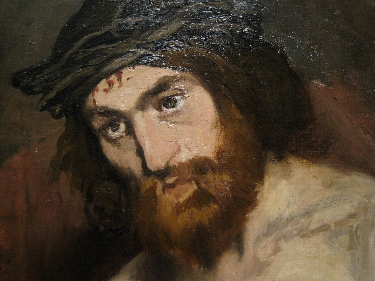   334-Édouard Manet, Testa di Cristo, 1865-dettaglio